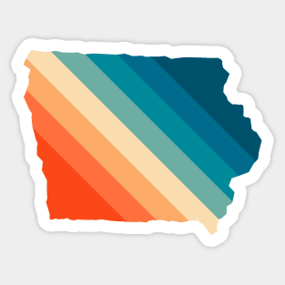 Iowa State Retro Map Sticker